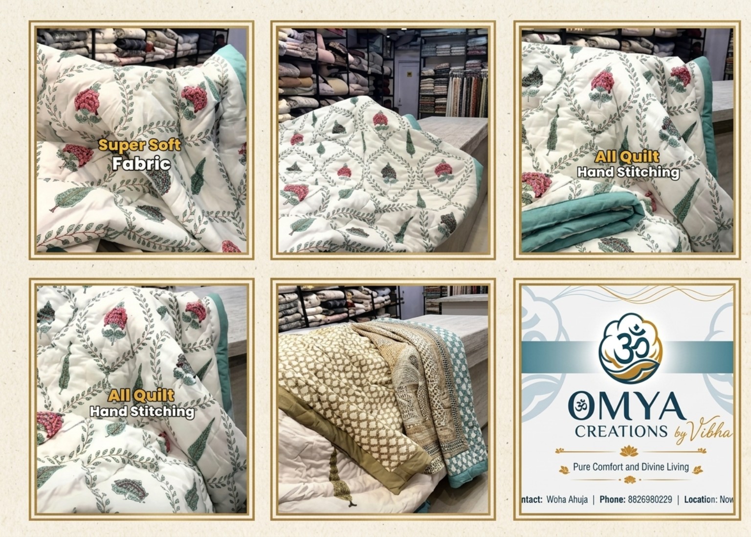 Hand-stitched quilt collection collage