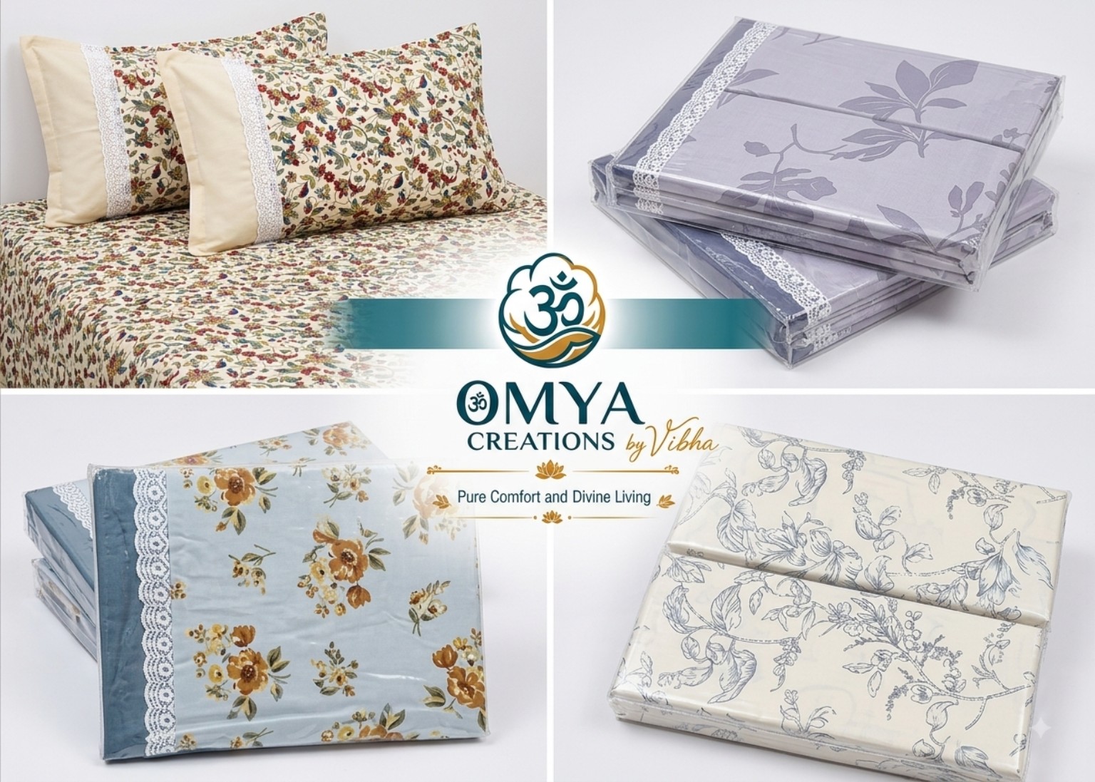 Bed linen collection collage